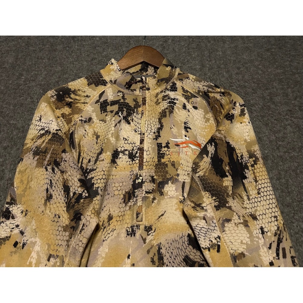 Sitka heavyweight 1/2 zip pullover merino baselayer medium camouflage - Picture 1 of 8